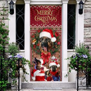German Shepherd Happy House Christmas Door Cover Unique Gifts Doorcover 2