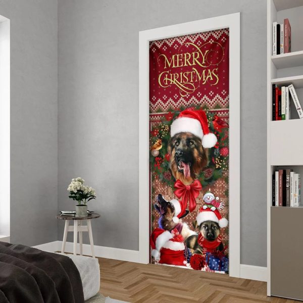 German Shepherd Happy House Christmas Door Cover – Unique Gifts Doorcover