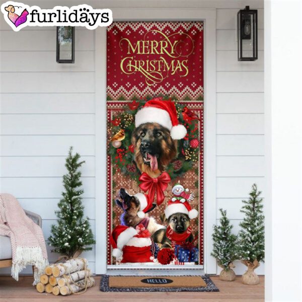 German Shepherd Happy House Christmas Door Cover – Unique Gifts Doorcover