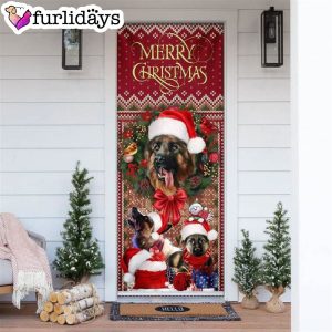German Shepherd Happy House Christmas Door Cover Xmas Gifts For Pet Lovers Christmas Decor