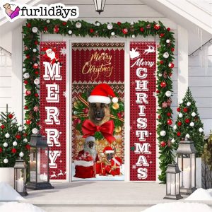 German Shepherd Merry Christmas Gift Door Cover Xmas Gifts For Pet Lovers Christmas Decor