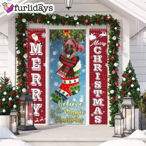 German Sherp Believe In The Magic Of Christmas Door Cover Xmas Gifts For Pet Lovers Christmas Gift For Friends
