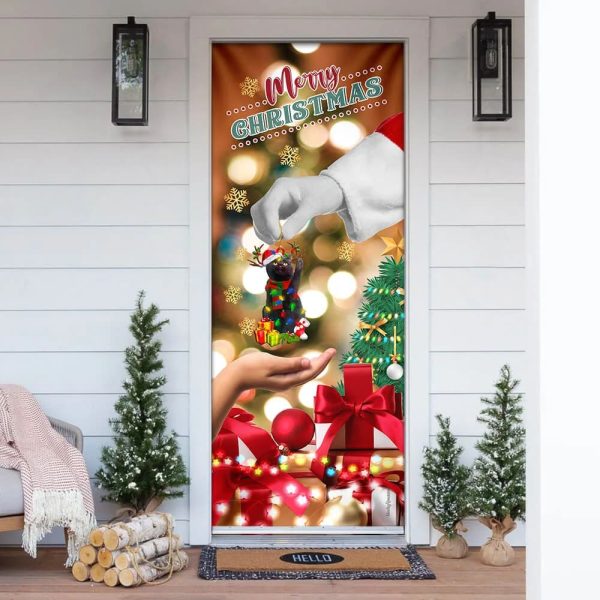 Give Black Cat Dog Door Cover – Christmas Door Cover