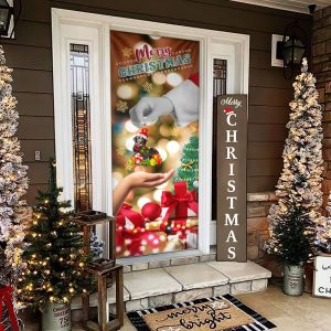 Give Black Labrador Dog Christmas Door Cover Xmas Outdoor Decoration Gifts For Dog Lovers 2