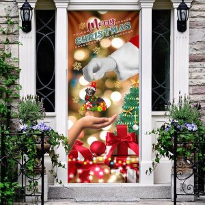 Give Black Labrador Dog Christmas Door Cover Xmas Outdoor Decoration Gifts For Dog Lovers 5