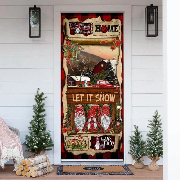 Gnome Christmas Door Cover – Unique Gifts Doorcover – Christmas Gift For Friends