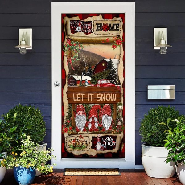 Gnome Christmas Door Cover – Unique Gifts Doorcover – Christmas Gift For Friends