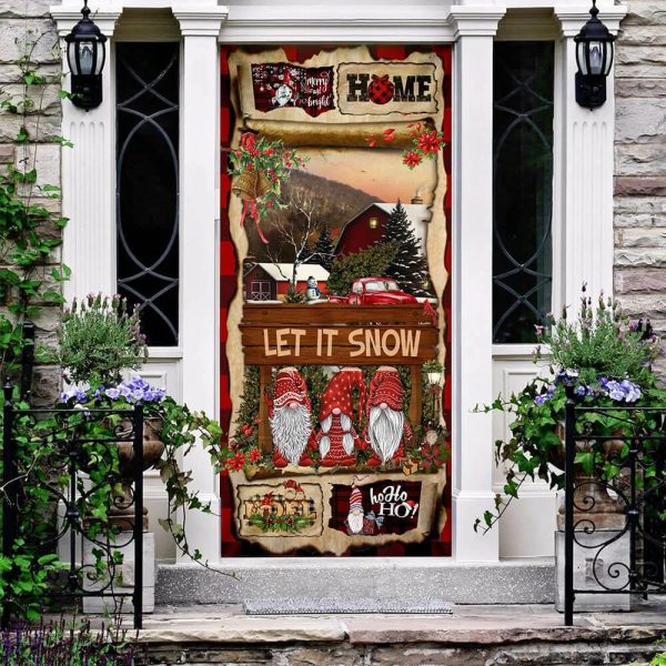 Gnome Christmas Door Cover – Unique Gifts Doorcover – Christmas Gift For Friends