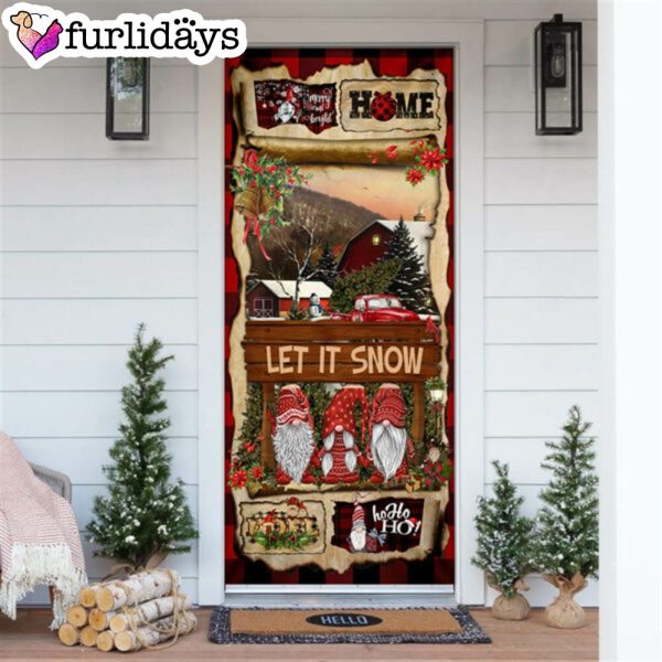Gnome Christmas Door Cover – Unique Gifts Doorcover – Christmas Gift For Friends