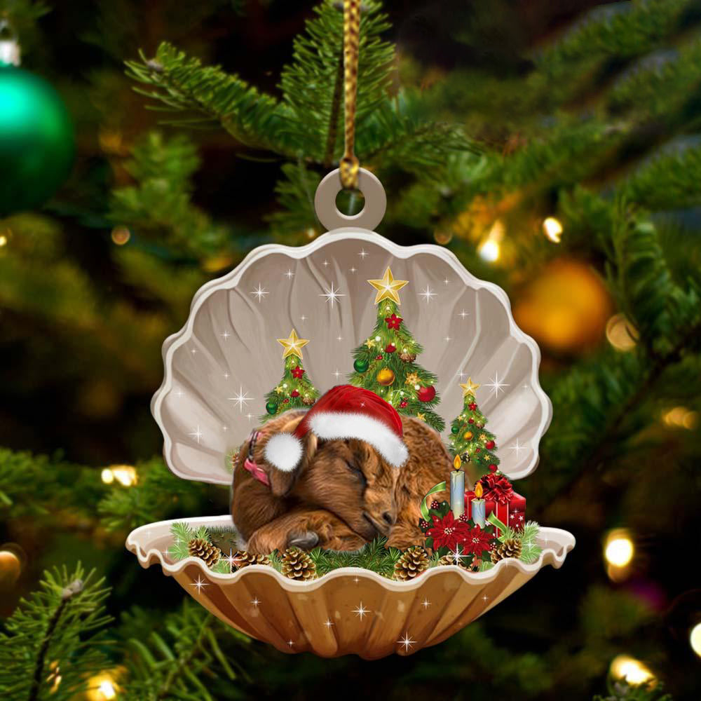 Goat3 - Sleeping Pearl in Christmas Two Sided Ornament - Christmas Ornaments For Dog Lovers