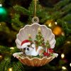Gold White Shih Tzu – Sleeping Pearl in Christmas Two Sided Ornament – Christmas Ornaments For Dog Lovers