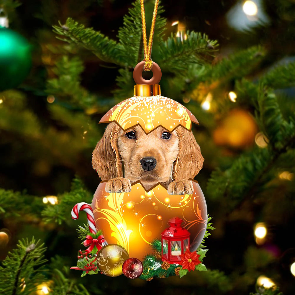 Golden Cocker Spaniel In Golden Egg Christmas Ornament - Car Ornament - Unique Dog Gifts For Owners