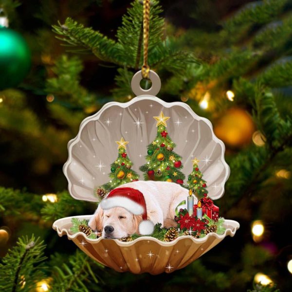 Golden Retriever3 – Sleeping Pearl in Christmas Two Sided Ornament – Christmas Ornaments For Dog Lovers