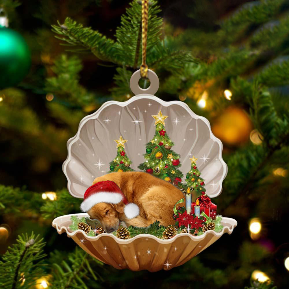 Golden Retriever - Sleeping Pearl in Christmas Two Sided Ornament - Christmas Ornaments For Dog Lovers