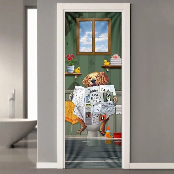 Golden Retriever Bathroom Door Cover – Xmas Outdoor Decoration – Gifts For Dog Lovers