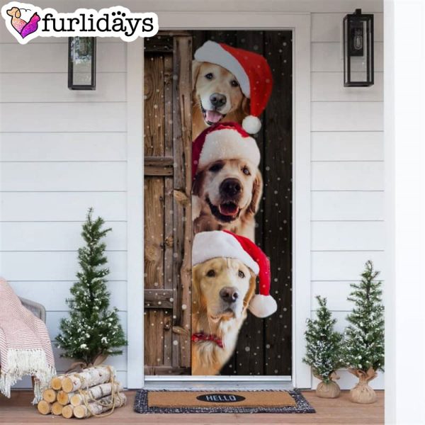 Golden Retriever Christmas Door Cover – Xmas Gifts For Pet Lovers – Christmas Gift For Friends