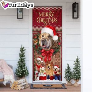 Golden Retriever Happy House Christmas Door…