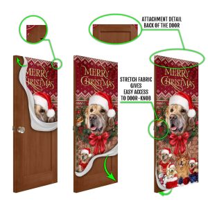 Golden Retriever Happy House Christmas Door Cover Xmas Outdoor Decoration Gifts For Dog Lovers 5