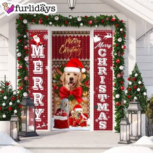 Golden Retriever Merry Christmas Gift Door Cover Xmas Gifts For Pet Lovers Christmas Decor