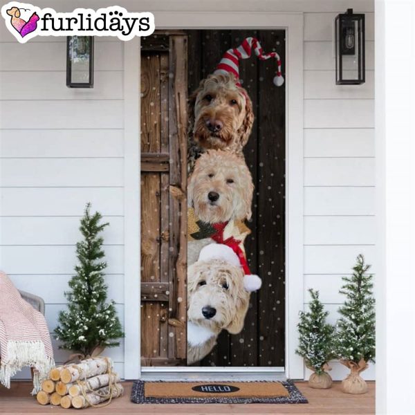 Goldendoodle Christmas Door Cover – Xmas Gifts For Pet Lovers – Christmas Gift For Friends