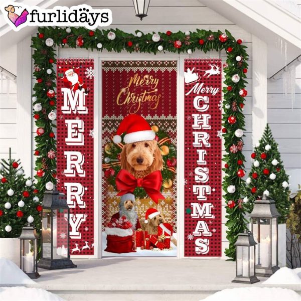 Goldendoodle Merry Christmas Gift Door Cover – Xmas Gifts For Pet Lovers – Christmas Gift For Friends