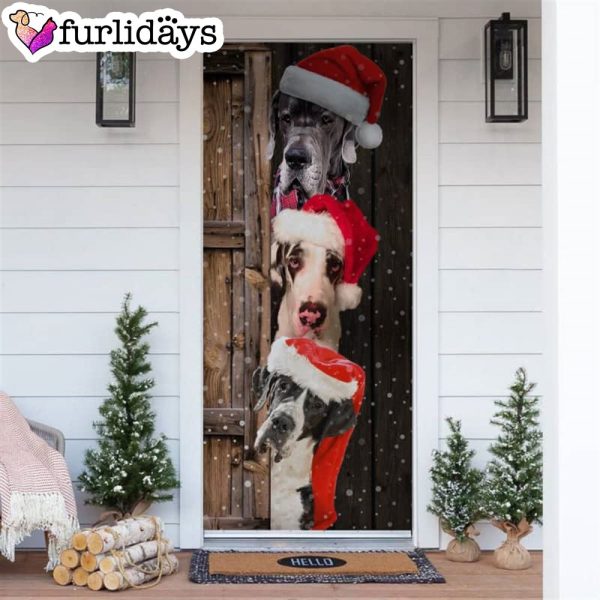 Great Dane Christmas Door Cover – Xmas Gifts For Pet Lovers – Christmas Gift For Friends