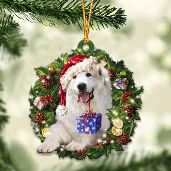 Great Pyrenees And Christmas Ornament – Acrylic Dog Ornament – Gifts For Dog Lovers