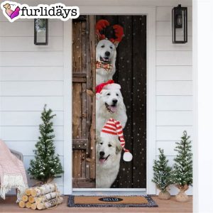 Great Pyrenees Christmas Door Cover Xmas Gifts For Pet Lovers Christmas Decor