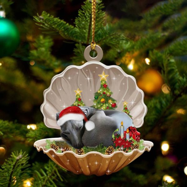 Greyhound3 – Sleeping Pearl in Christmas Two Sided Ornament – Christmas Ornaments For Dog Lovers