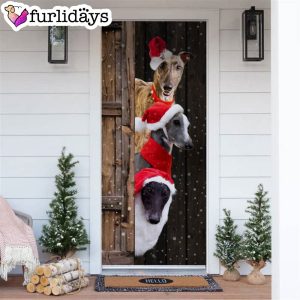 Greyhound Christmas Door Cover Xmas Gifts For Pet Lovers Christmas Gift For Friends