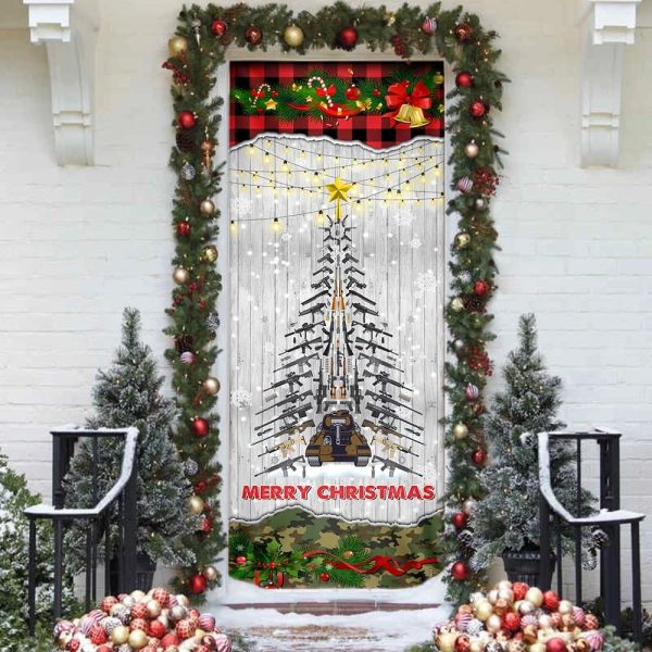 Gun Christmas Tree Door Cover – Unique Gifts Doorcover – Housewarming Gifts