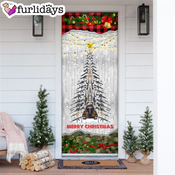 Gun Christmas Tree Door Cover – Unique Gifts Doorcover – Housewarming Gifts
