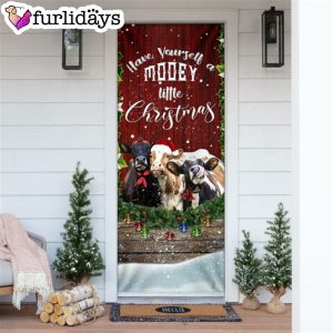 Happy Cattle Christmas Door Cover Unique Gifts Doorcover Holiday Decor 7