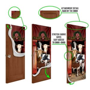 Happy Family Cattle Door Cover Unique Gifts Doorcover Holiday Decor 6