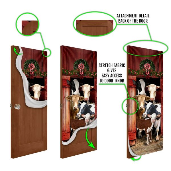 Happy Family Cattle Door Cover – Unique Gifts Doorcover – Holiday Decor