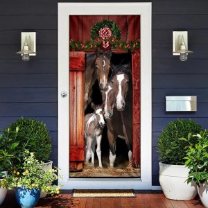 Happy Family Horse Door Cover Unique Gifts Doorcover Housewarming Gifts 2