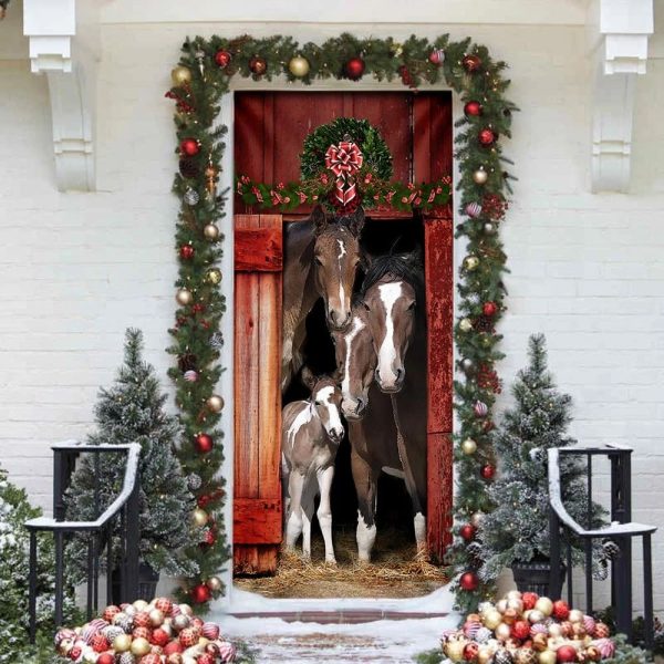 Happy Family Horse Door Cover – Unique Gifts Doorcover – Housewarming Gifts