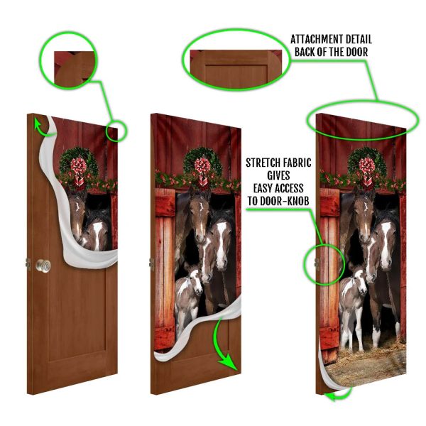 Happy Family Horse Door Cover – Unique Gifts Doorcover – Housewarming Gifts