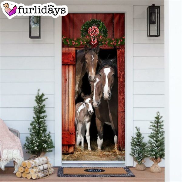 Happy Family Horse Door Cover – Unique Gifts Doorcover – Housewarming Gifts