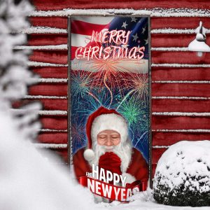 Happy New Year And Merry Christmas Door Cove Christmas Outdoor Decoration Unique Gifts Doorcover 5