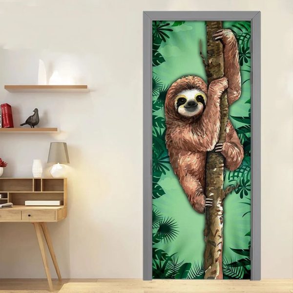 Happy Sloth Door Cover – Unique Gifts Doorcover – Christmas Gift For Friends