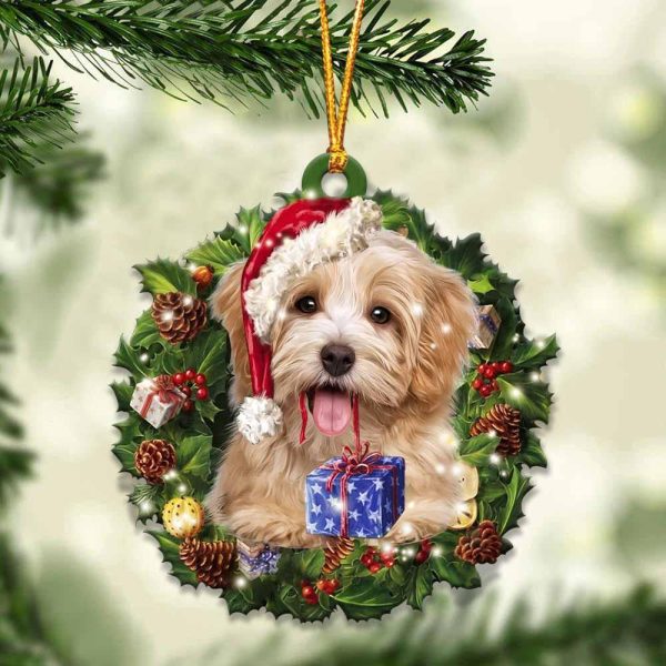 Havanese And Christmas Ornament – Acrylic Dog Ornament – Gifts For Dog Lovers
