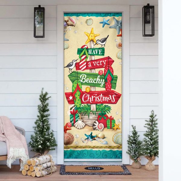 Have A Very Beachy Christmas Door Cover – Christmas Outdoor Decoration – Unique Gifts Doorcover