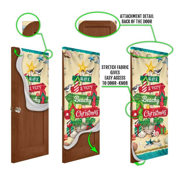 Have A Very Beachy Christmas Door Cover – Christmas Outdoor Decoration – Unique Gifts Doorcover