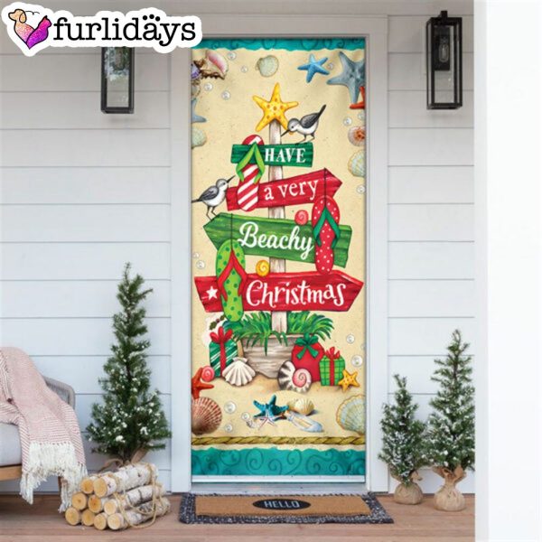 Have A Very Beachy Christmas Door Cover – Christmas Outdoor Decoration – Unique Gifts Doorcover