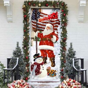Ho Ho Ho Saus Door Cover Merry Christmas Home Decor Christmas Outdoor Decoration 1