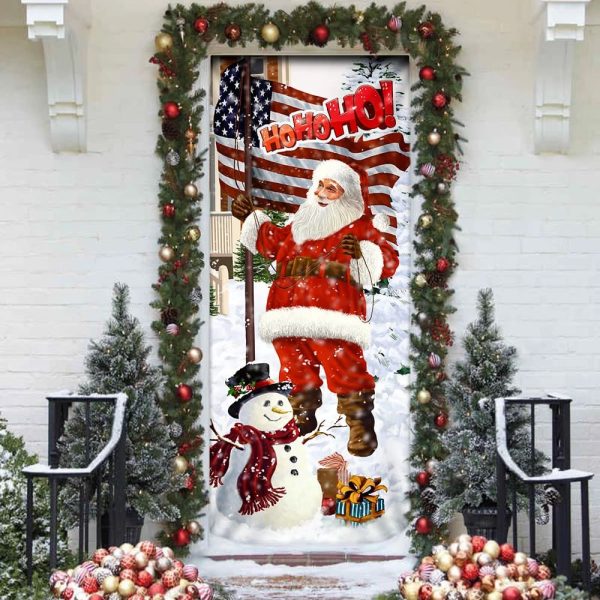 Ho Ho Ho Saus Door Cover – Merry Christmas Home Decor – Christmas Outdoor Decoration