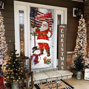 Ho Ho Ho Saus Door Cover Merry Christmas Home Decor Christmas Outdoor Decoration 2