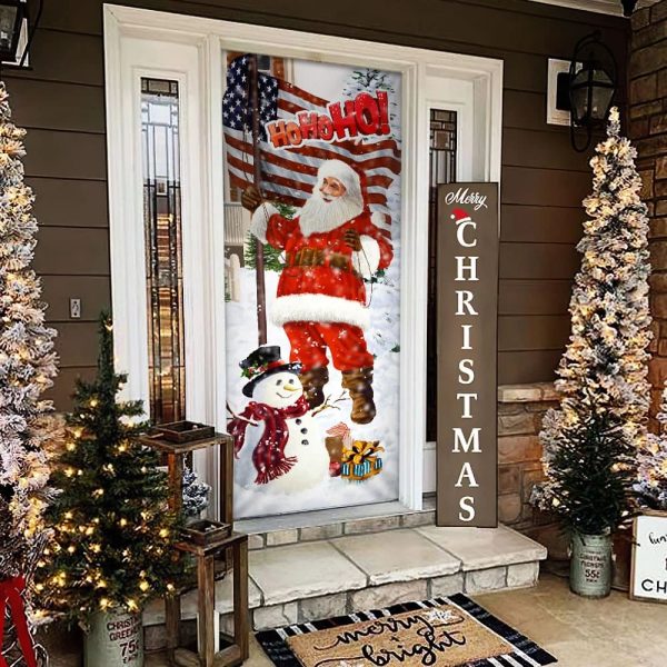 Ho Ho Ho Saus Door Cover – Merry Christmas Home Decor – Christmas Outdoor Decoration