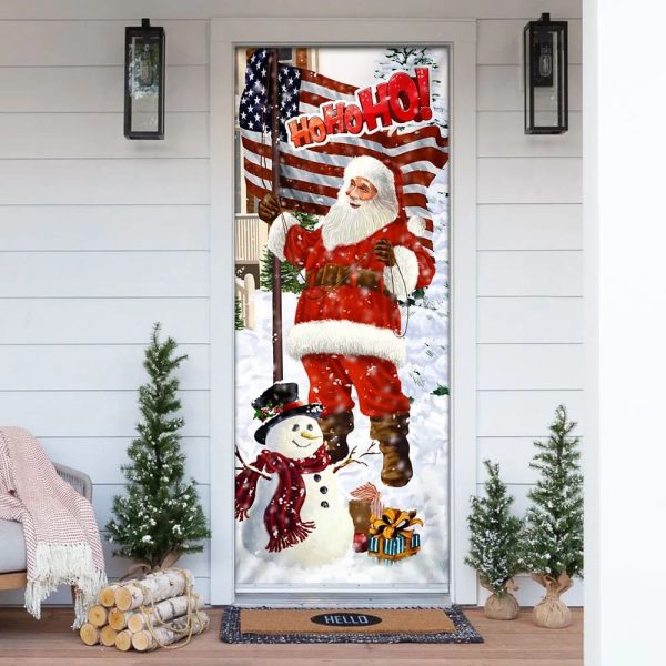 Ho Ho Ho Saus Door Cover – Merry Christmas Home Decor – Christmas Outdoor Decoration